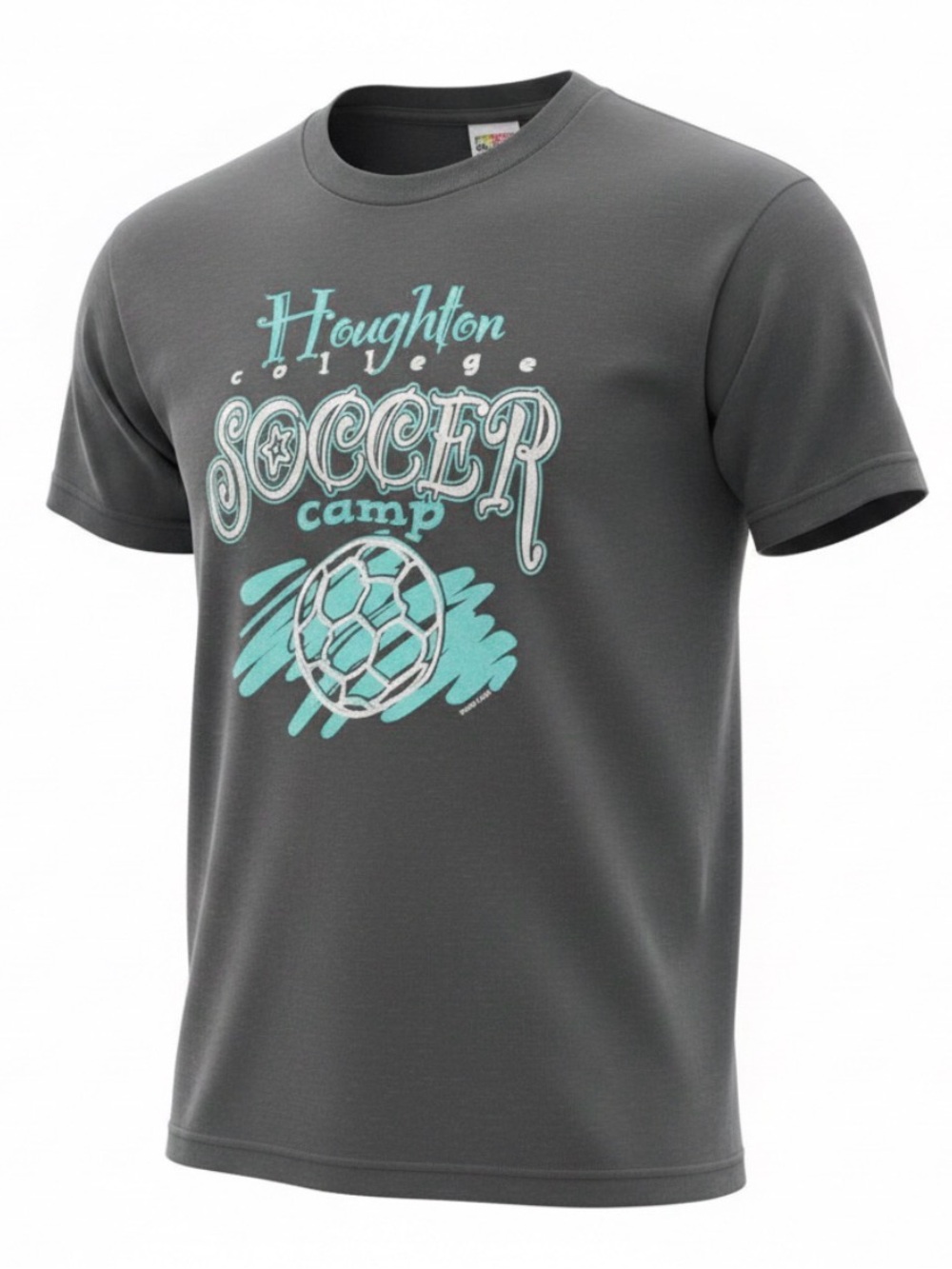 Fruit of the Loom Single Stitch Vintage T-Shirt Made in U.S.A. in Grey and Blue